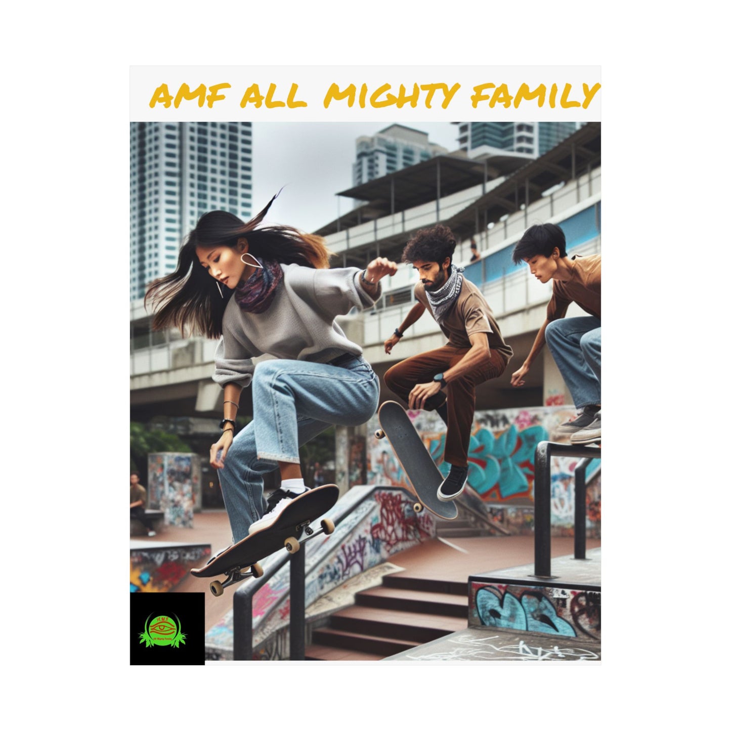 Skateboarding Lifestyle Poster - AMF All Mighty Family