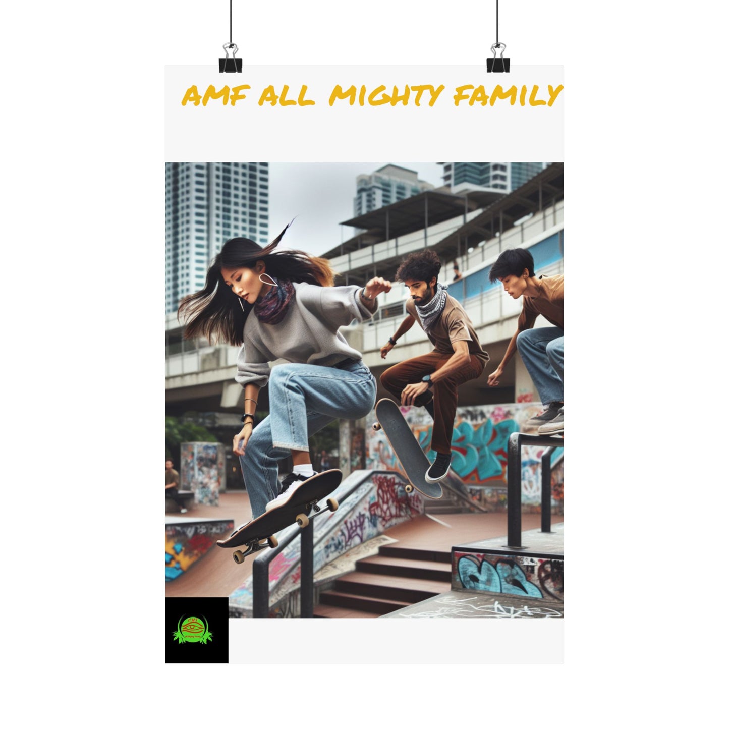 Skateboarding Lifestyle Poster - AMF All Mighty Family