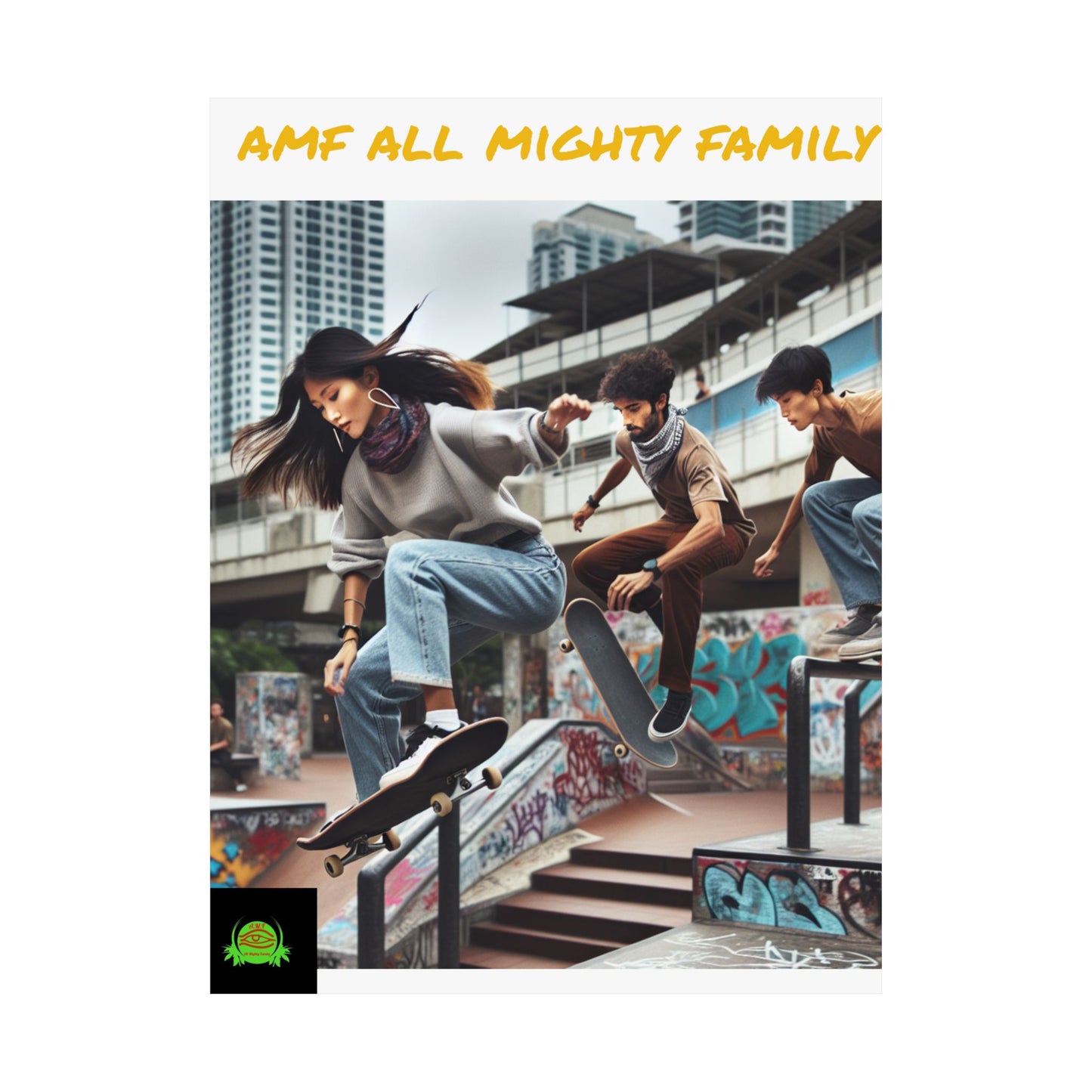 Skateboarding Lifestyle Poster - AMF All Mighty Family