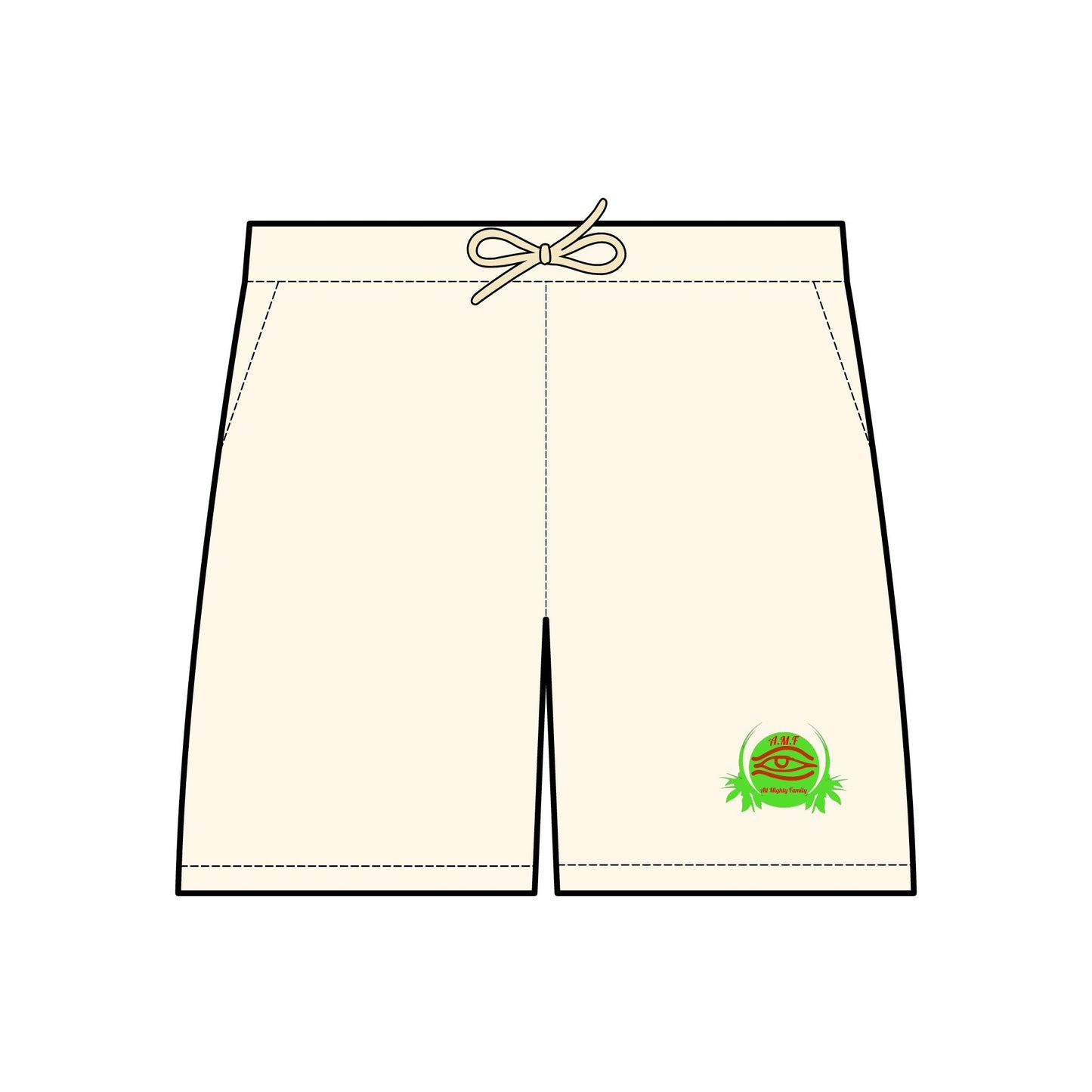 Unisex Garment-Dyed Fleece Sweat Shorts with Eye and Palm Design - Perfect for Relaxation and Casual Wear