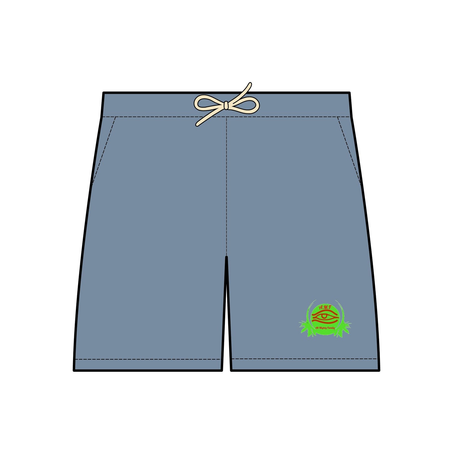 Unisex Garment-Dyed Fleece Sweat Shorts with Eye and Palm Design - Perfect for Relaxation and Casual Wear