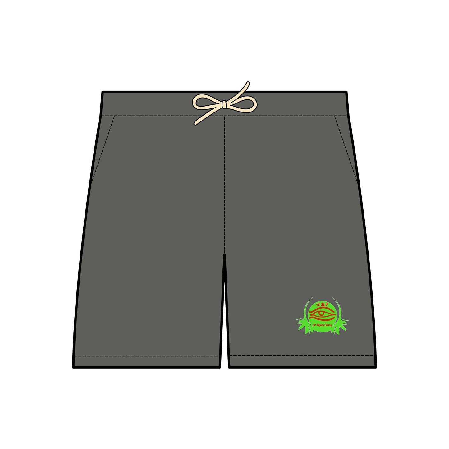 Unisex Garment-Dyed Fleece Sweat Shorts with Eye and Palm Design - Perfect for Relaxation and Casual Wear