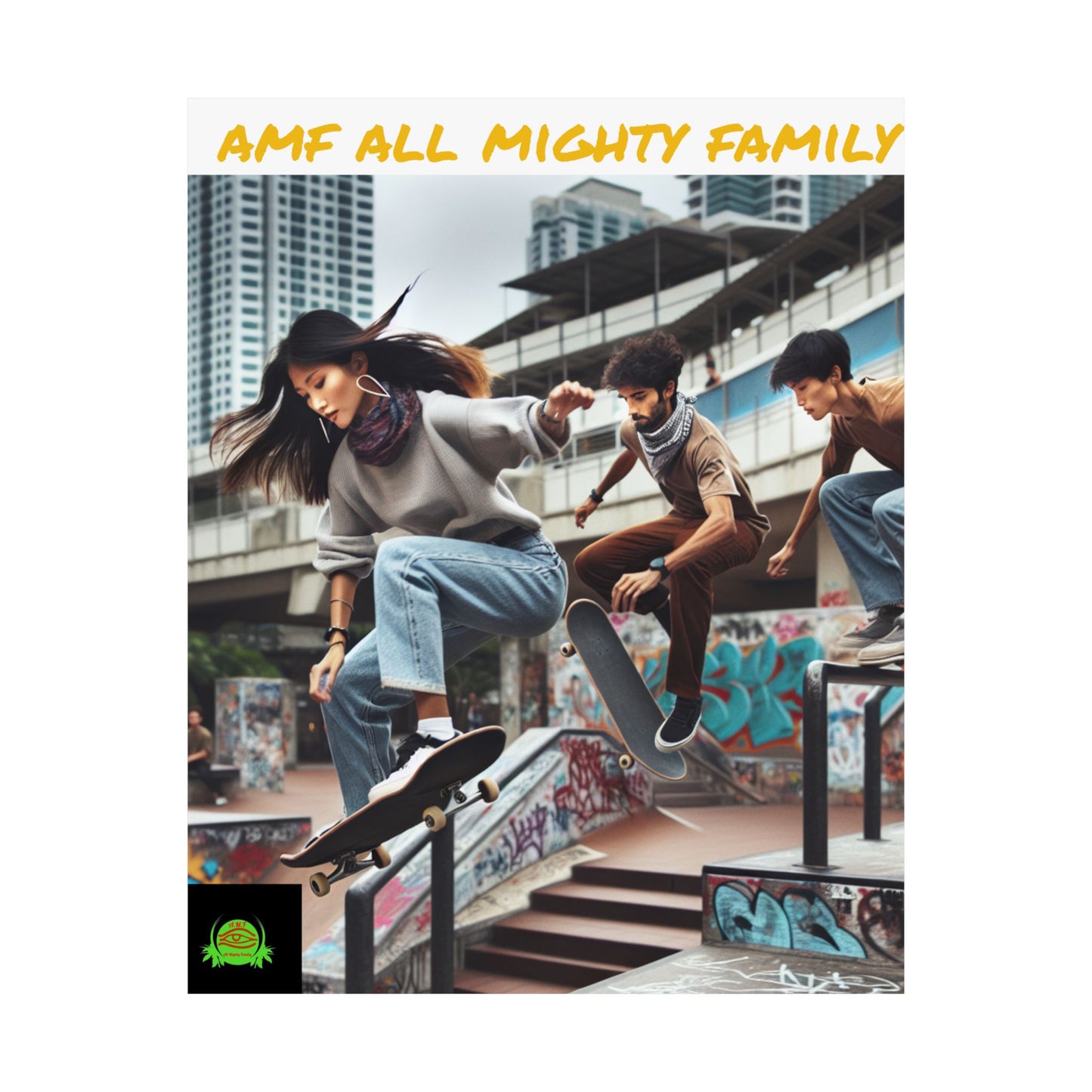 Skateboarding Lifestyle Poster - AMF All Mighty Family