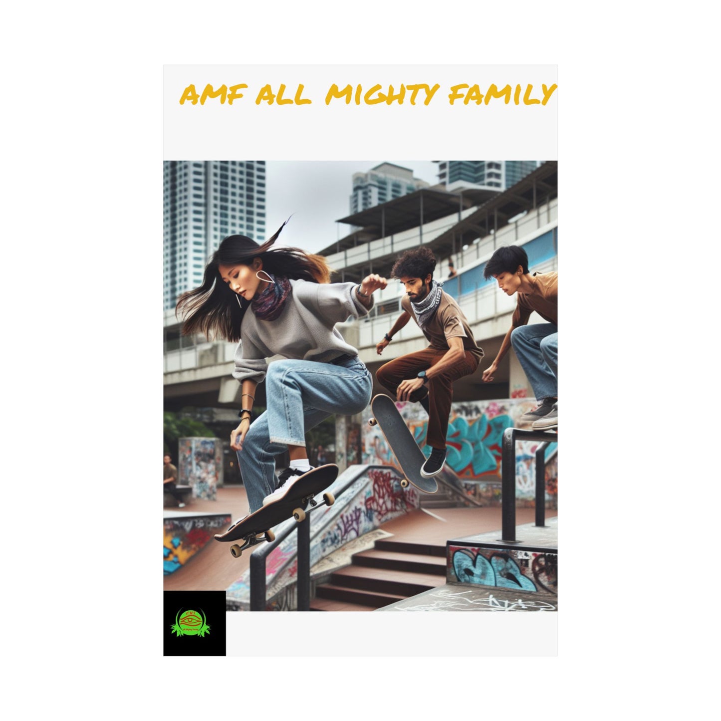 Skateboarding Lifestyle Poster - AMF All Mighty Family