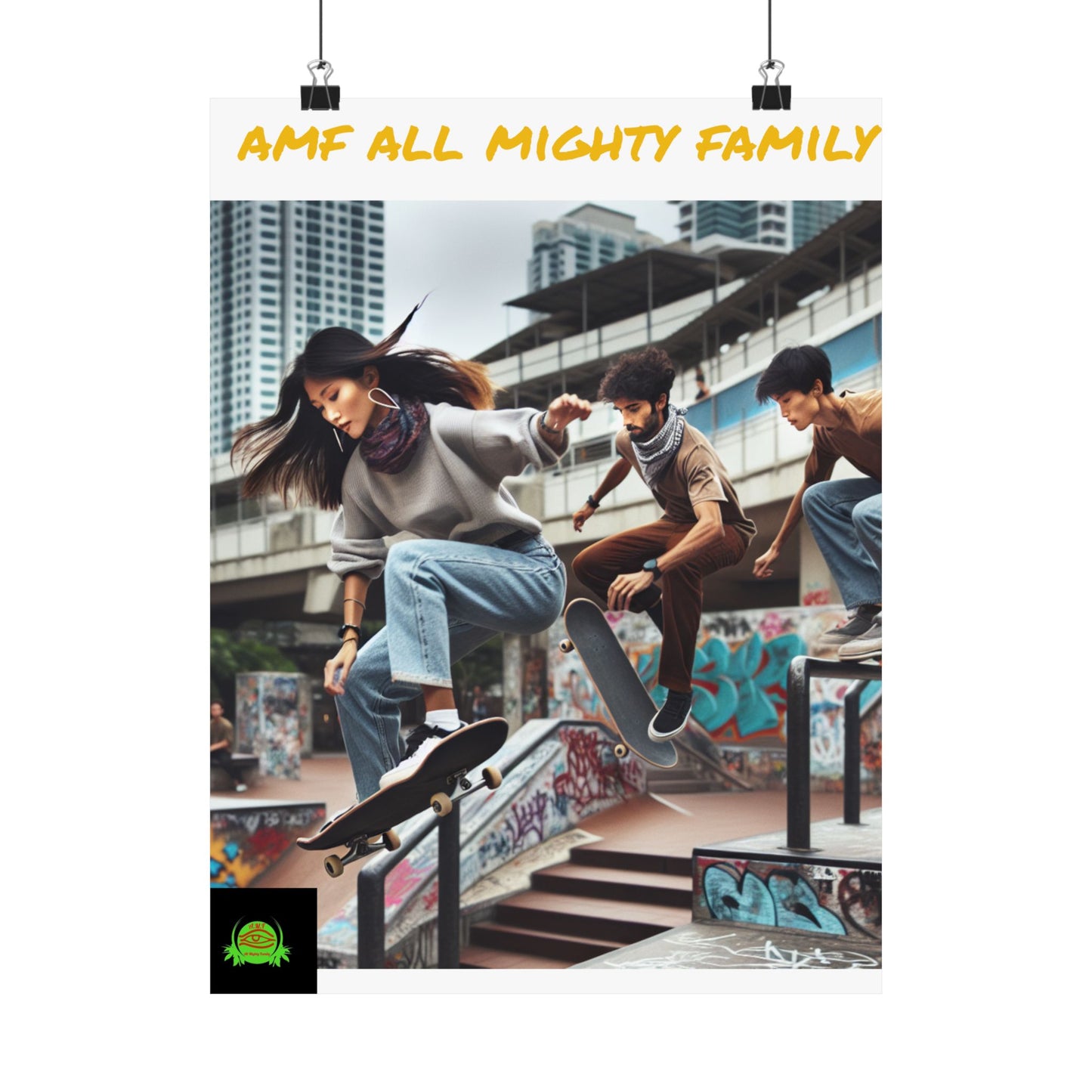 Skateboarding Lifestyle Poster - AMF All Mighty Family