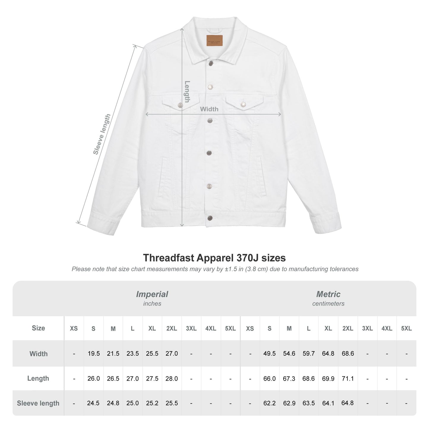 Denim Jacket (Embroidery) - AMF Brand White Unisex