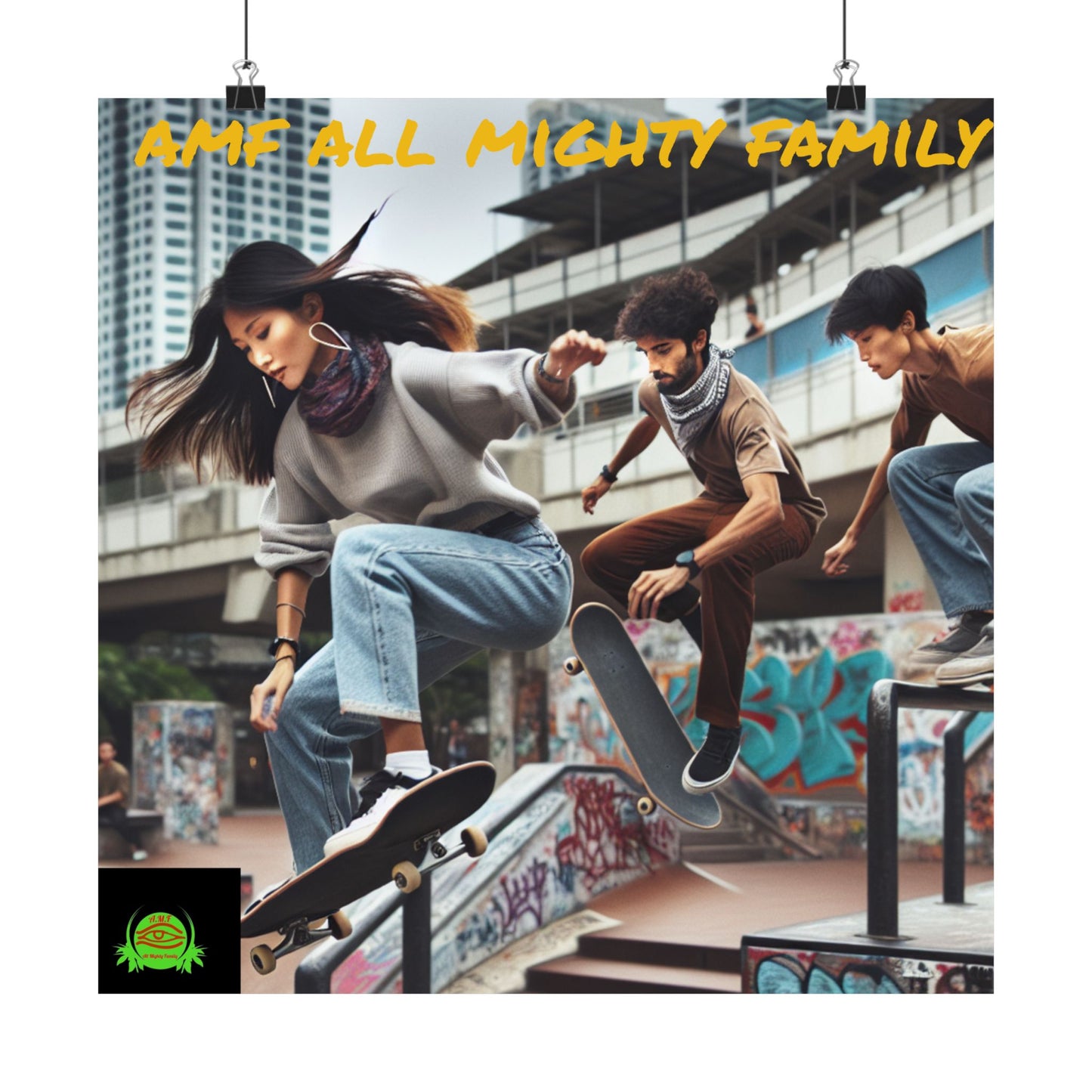 Skateboarding Lifestyle Poster - AMF All Mighty Family