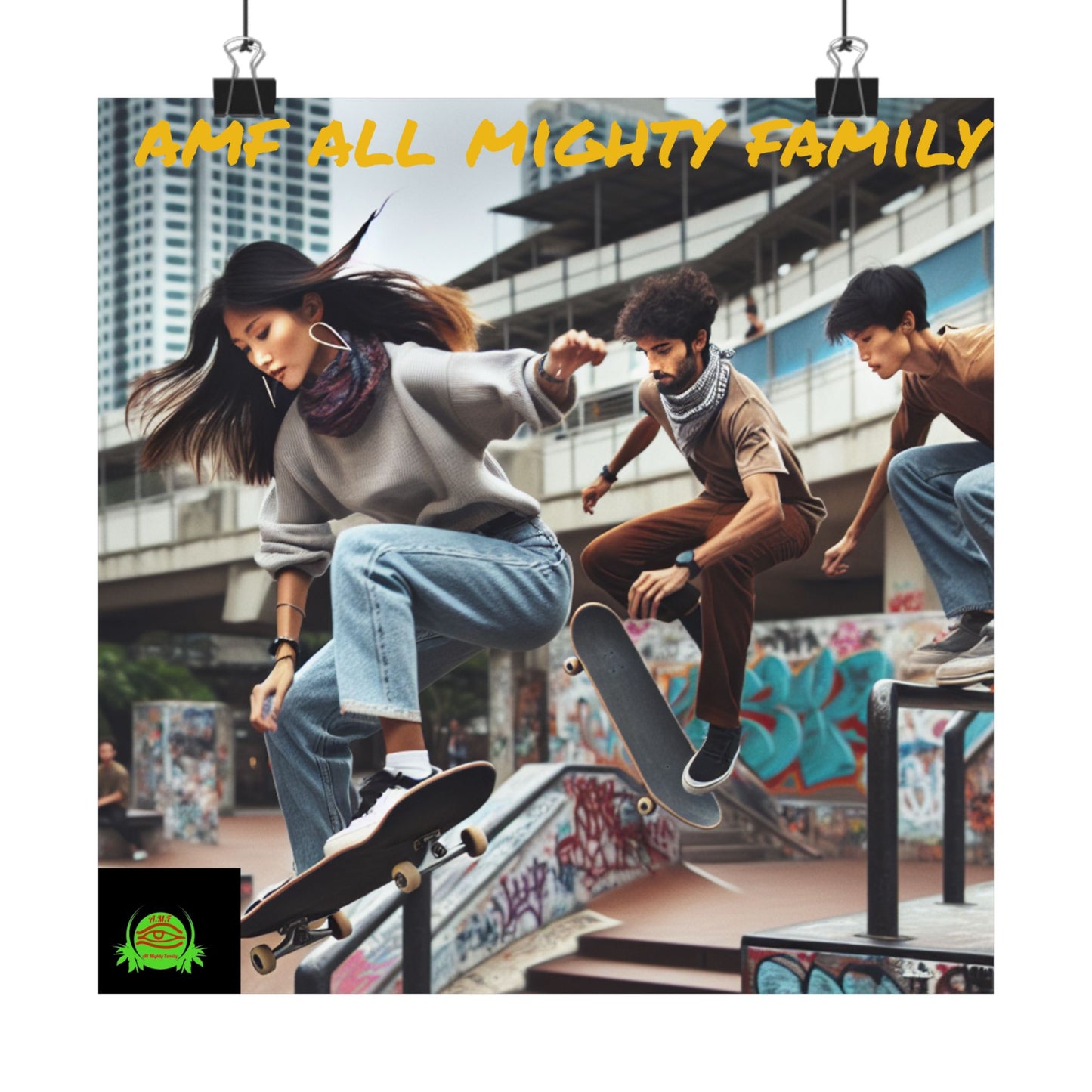 Skateboarding Lifestyle Poster - AMF All Mighty Family