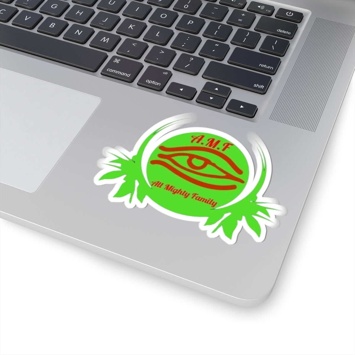 AMF All Mighty Family Logo-Cut Stickers - Trendy Green Eye Design