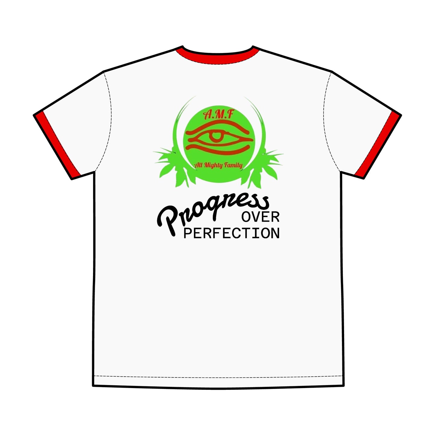 Men's Ringer Tee - Sweet Dreams & Progress Over Perfection AMF Skate Design