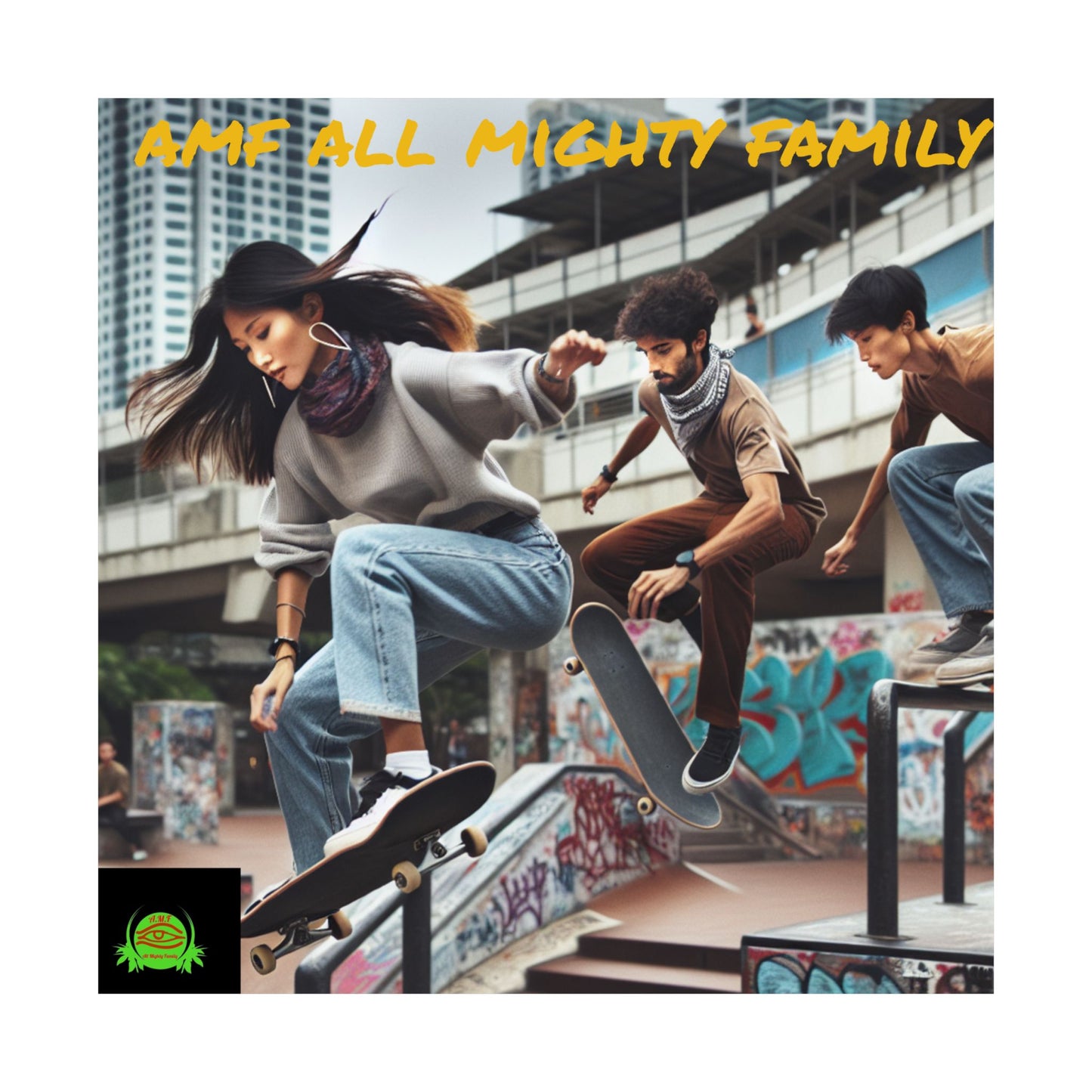 Skateboarding Lifestyle Poster - AMF All Mighty Family