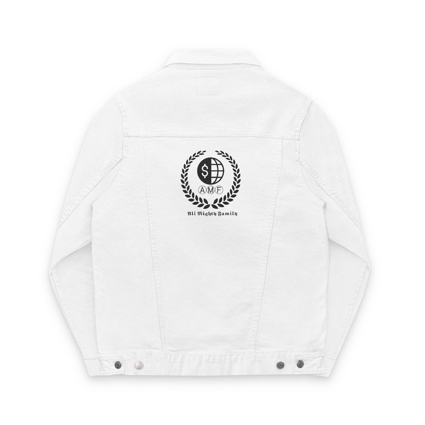 Denim Jacket (Embroidery) - AMF Brand White Unisex