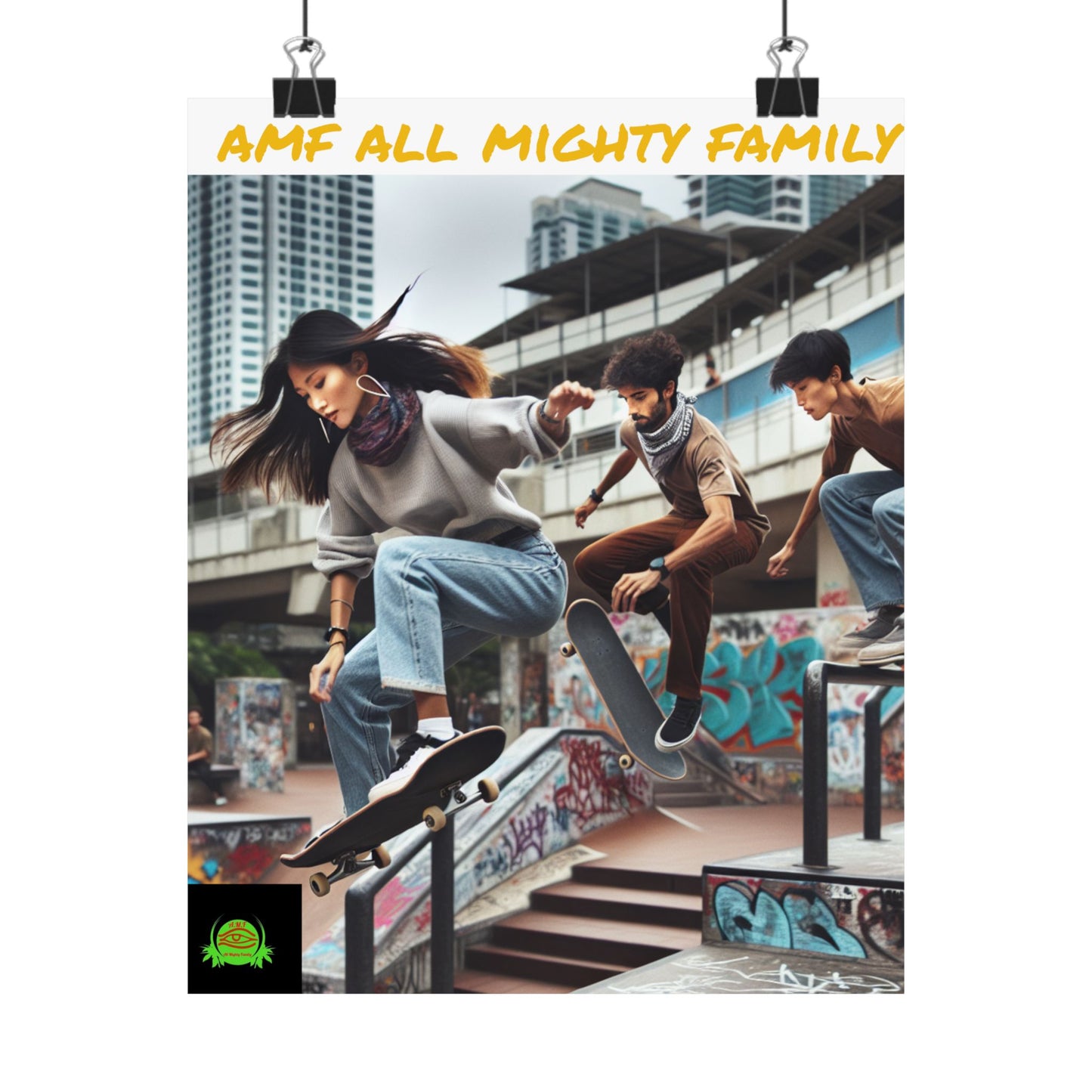 Skateboarding Lifestyle Poster - AMF All Mighty Family