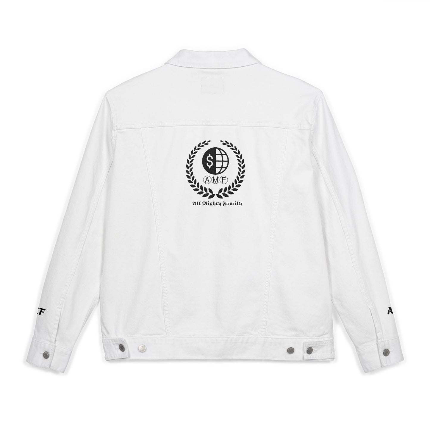 Denim Jacket (Embroidery) - AMF Brand White Unisex