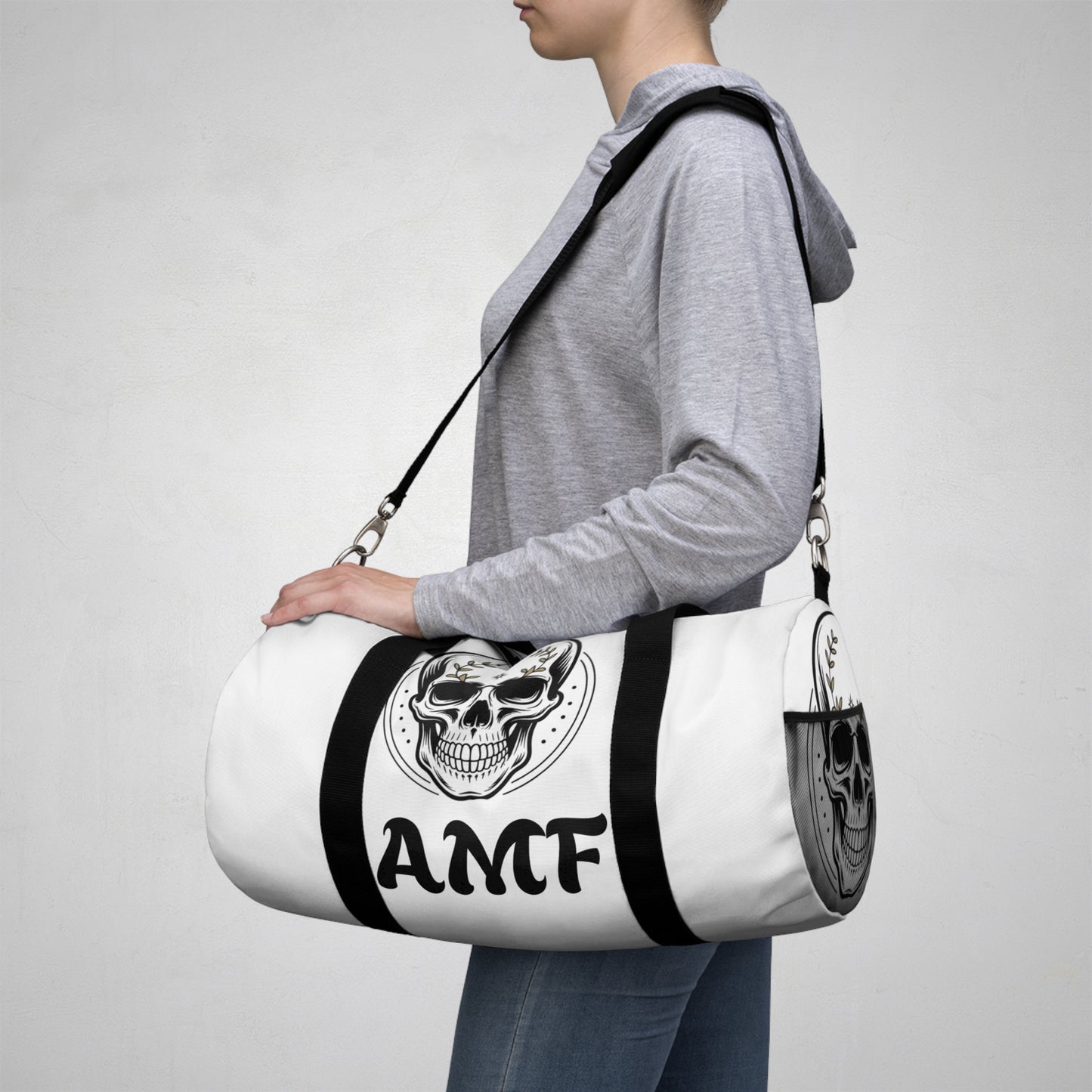 Skull AMF Graphic Duffel Bag – Gothic Travel & Gym Bag