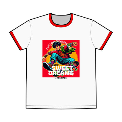 Men's Ringer Tee - Sweet Dreams & Progress Over Perfection AMF Skate Design