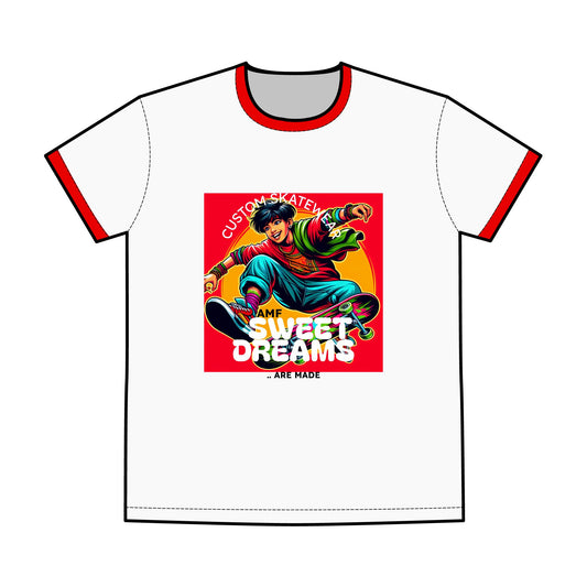 Men's Ringer Tee - Sweet Dreams & Progress Over Perfection AMF Skate Design