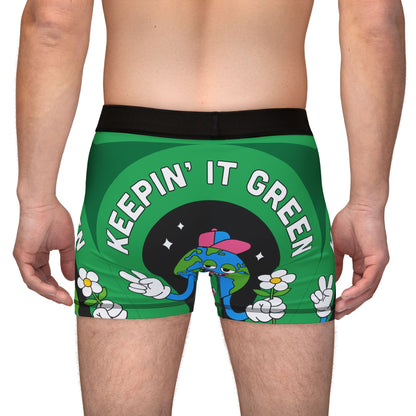 Keepin' It Green Boxer Shorts — Eco Earth Graphic Men's Boxers