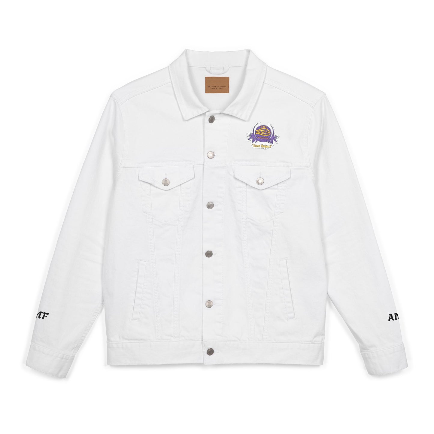 Denim Jacket (Embroidery) - AMF Brand White Unisex