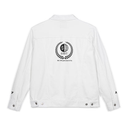 Denim Jacket (Embroidery) - AMF Brand White Unisex